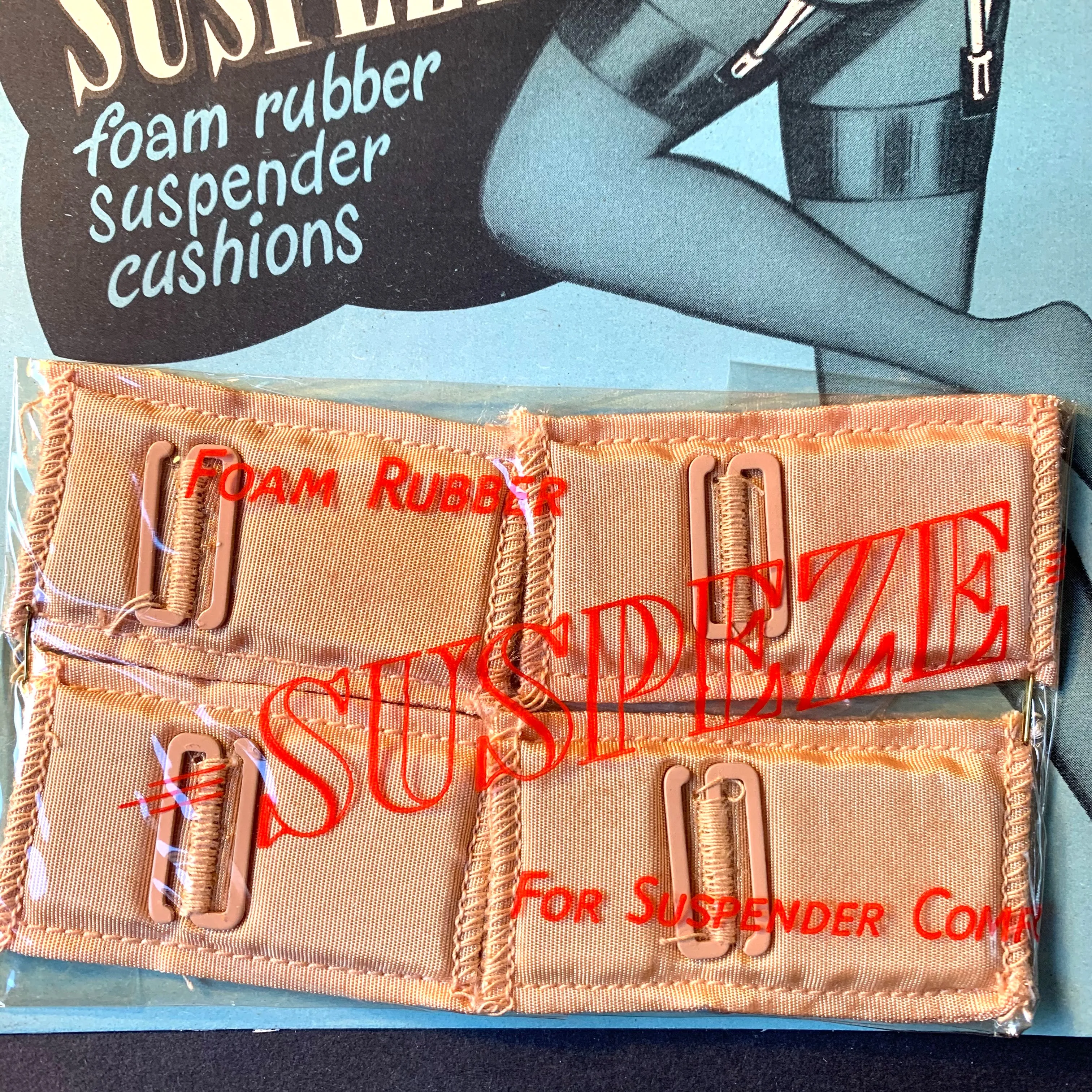 1940s SUSPEZE Foam Rubber Suspender Cushions For Suspender Comfort