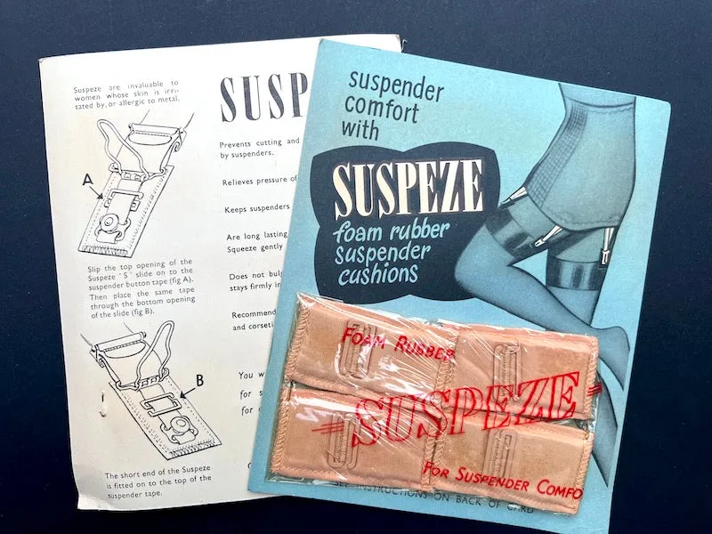 1940s SUSPEZE Foam Rubber Suspender Cushions For Suspender Comfort