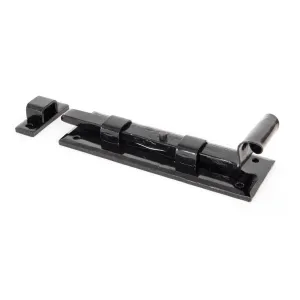 Black 6" Straight Door Bolt | From The Anvil