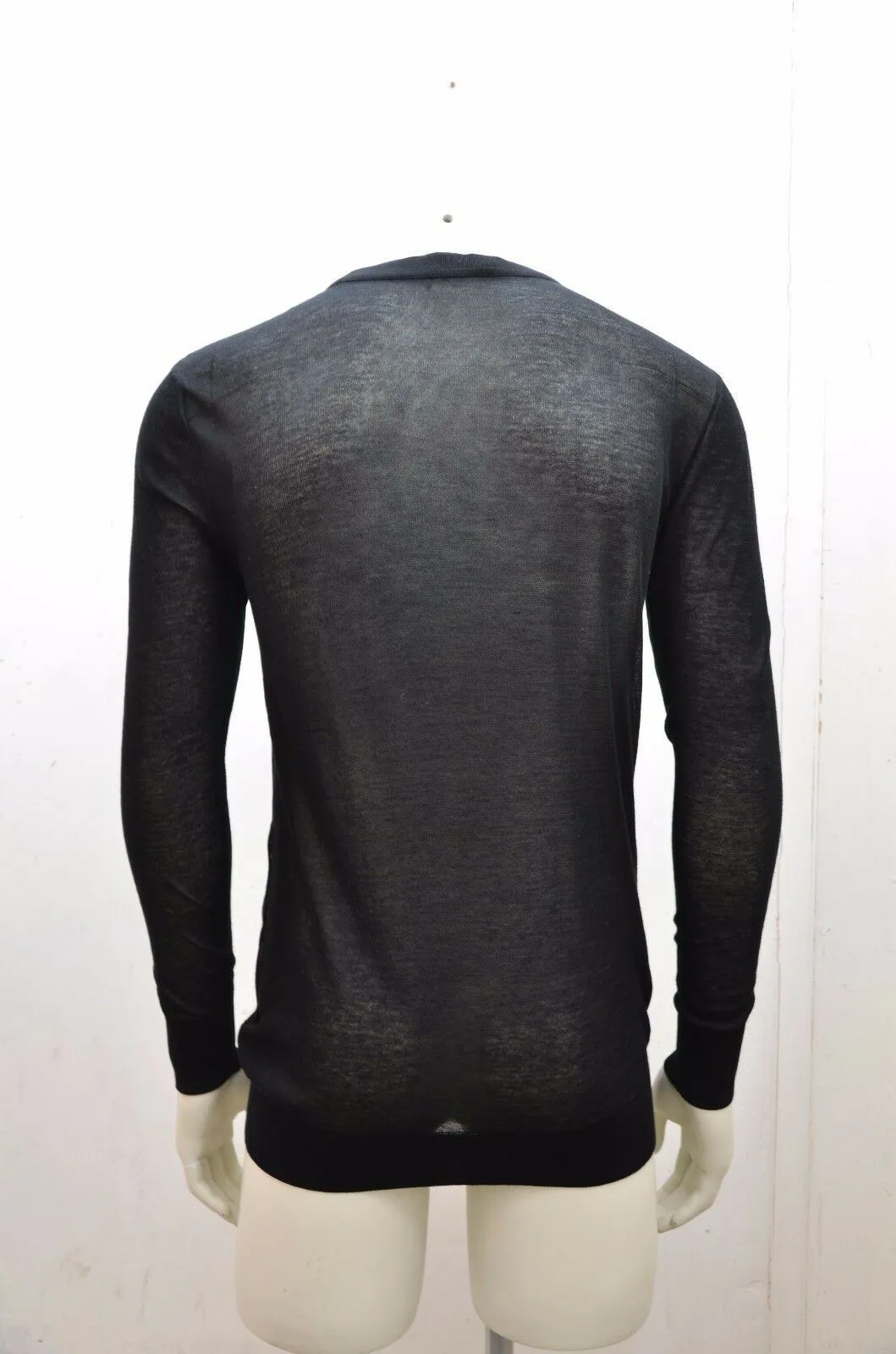 Black Cotton Knit Dual Layered Jumper