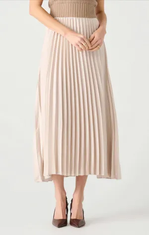 Black Tape Pleated Maxi Skirt