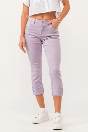 Blaire High Rise Cuff Clim Straight Jeans