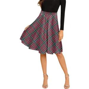 British Columbia Province Canada Tartan Melete Pleated Midi Skirt