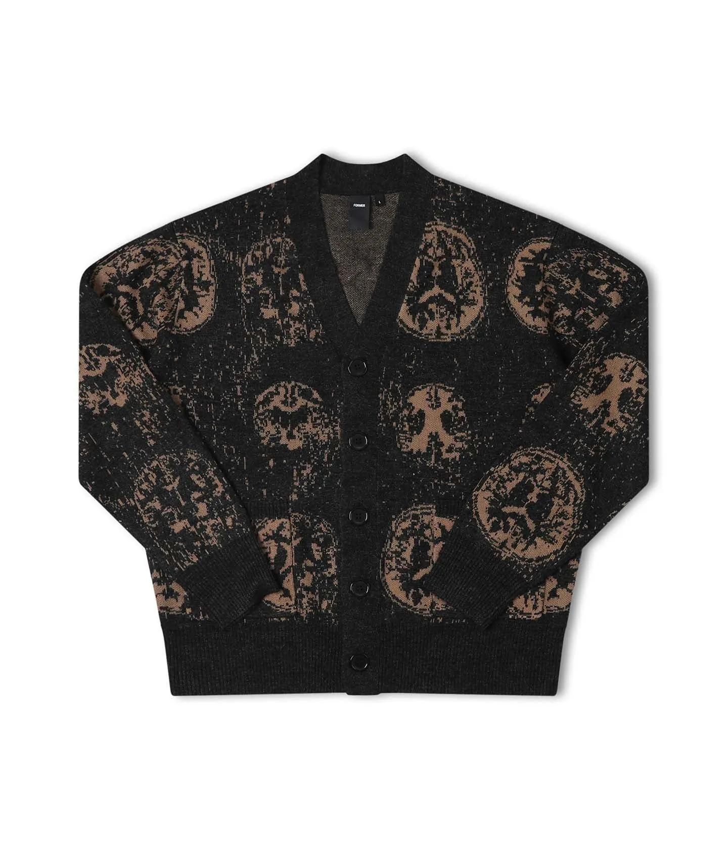 CA BRAINSCAN CARDIGAN (Black Mushroom)