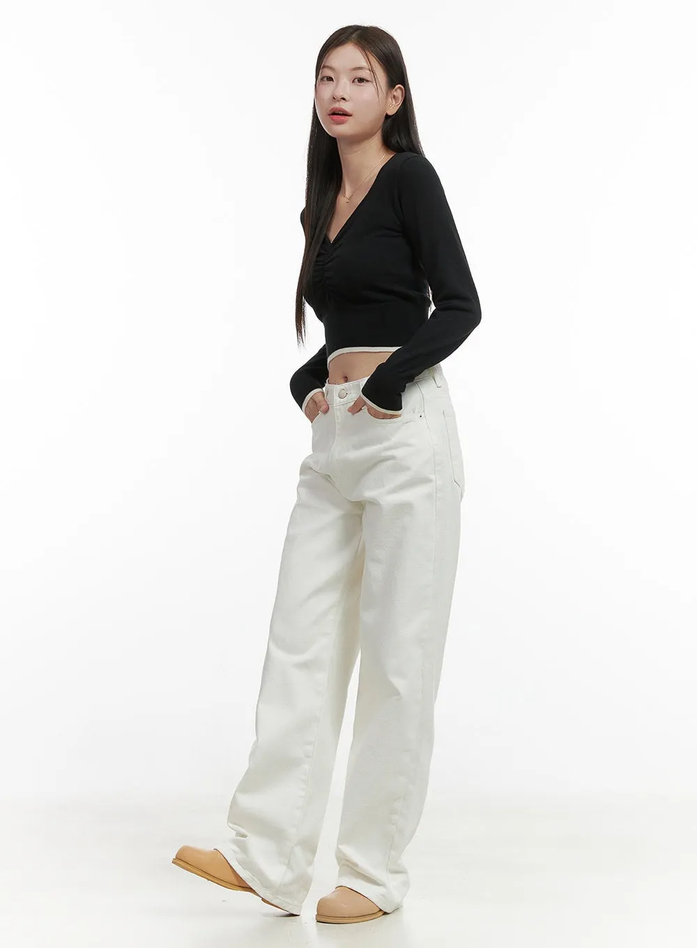 Classic Cotton Wide Leg Pants OO416