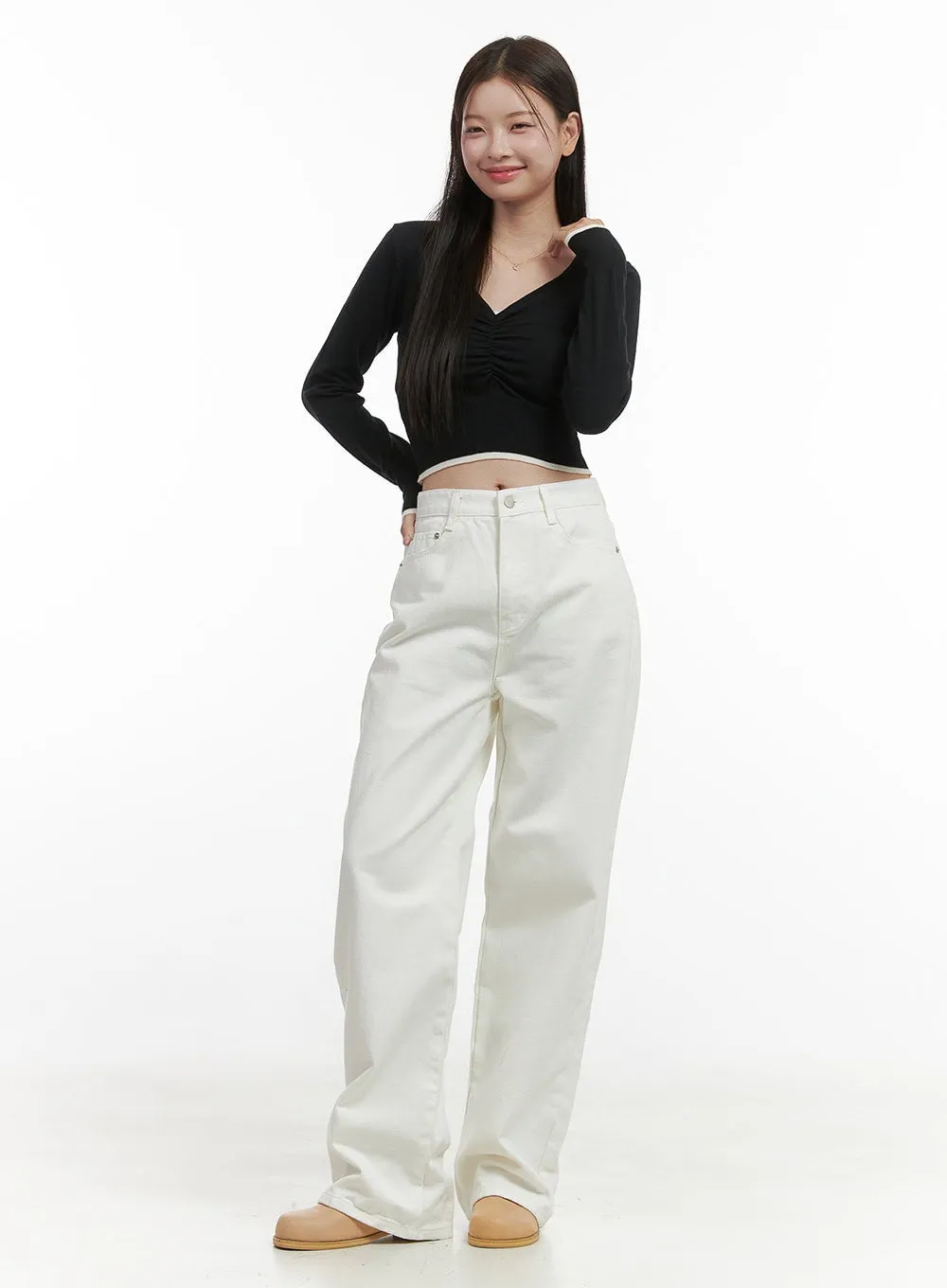 Classic Cotton Wide Leg Pants OO416