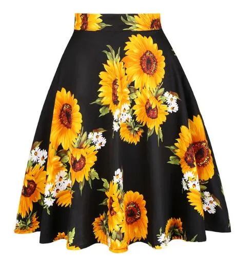 Daily Casual Cotton Midi Skirt Women Retro Vintage Sundress Spring Summer High Waist Office Korean School Cotton A-line Skirts