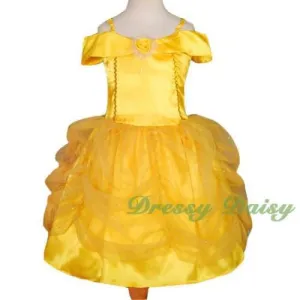 FC017 Girl Disney Belle Princess Halloween Costume Party Fancy Dress Up Size 2-8