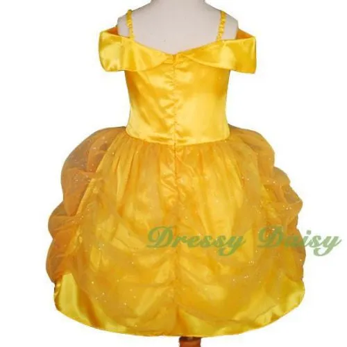 FC017 Girl Disney Belle Princess Halloween Costume Party Fancy Dress Up Size 2-8