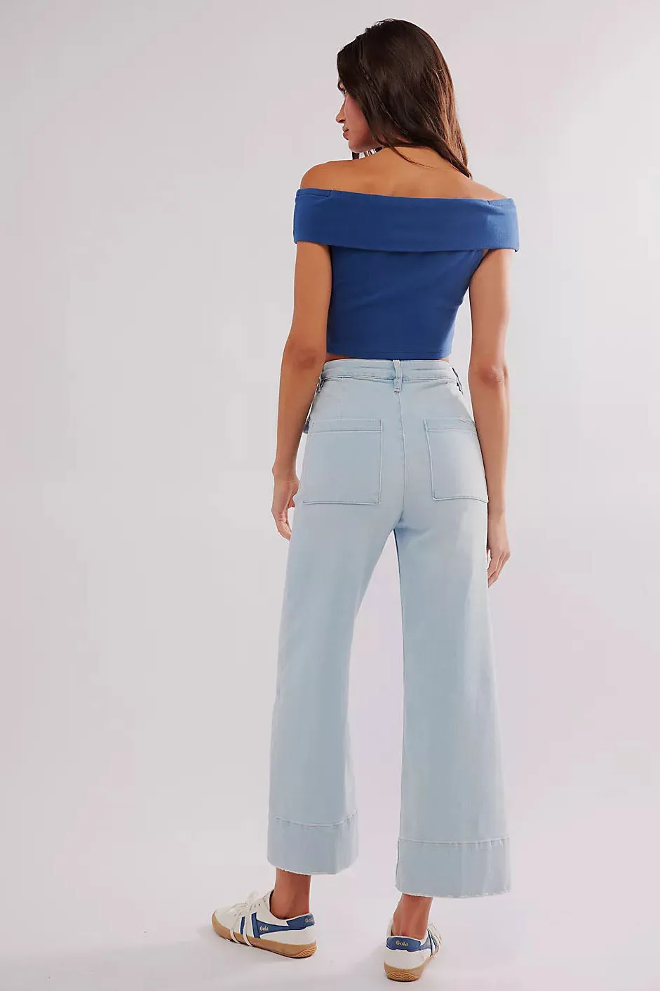 Frame 70's Patch Pocket Crop Straight