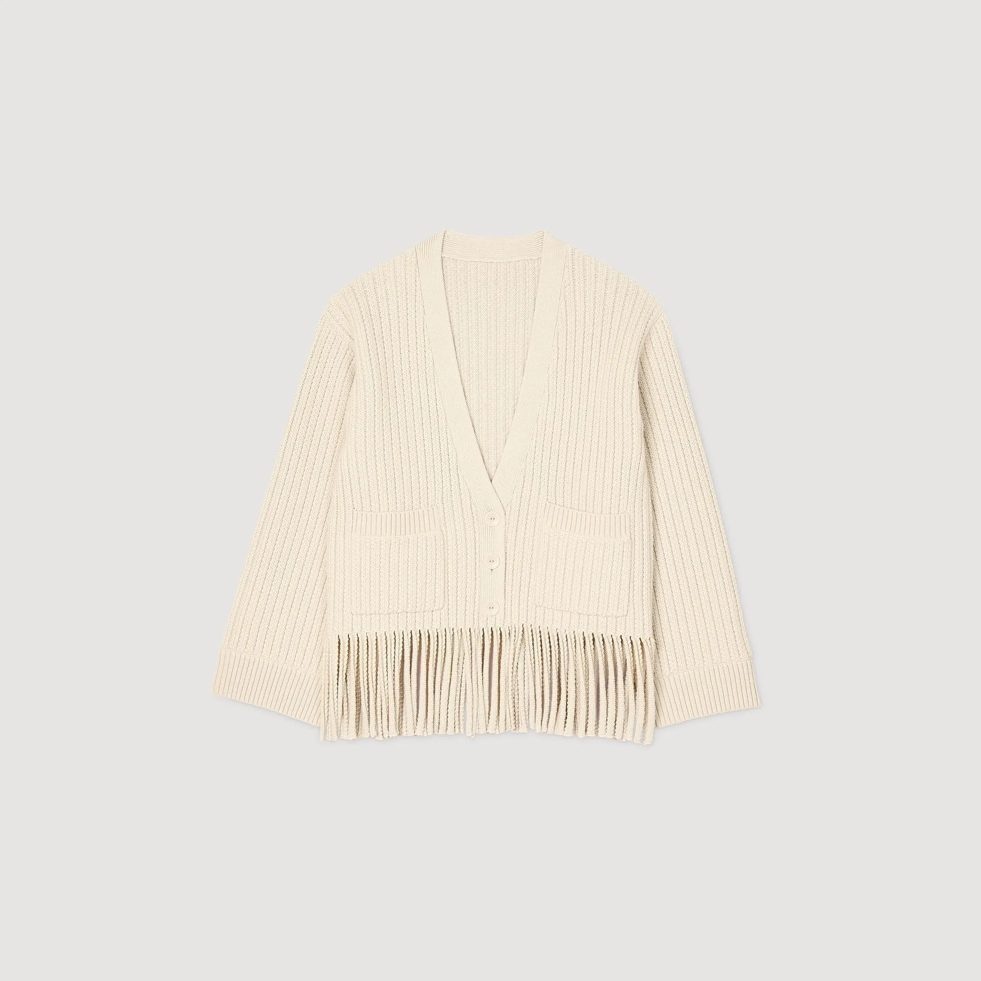 Fringed Knit Cardigan