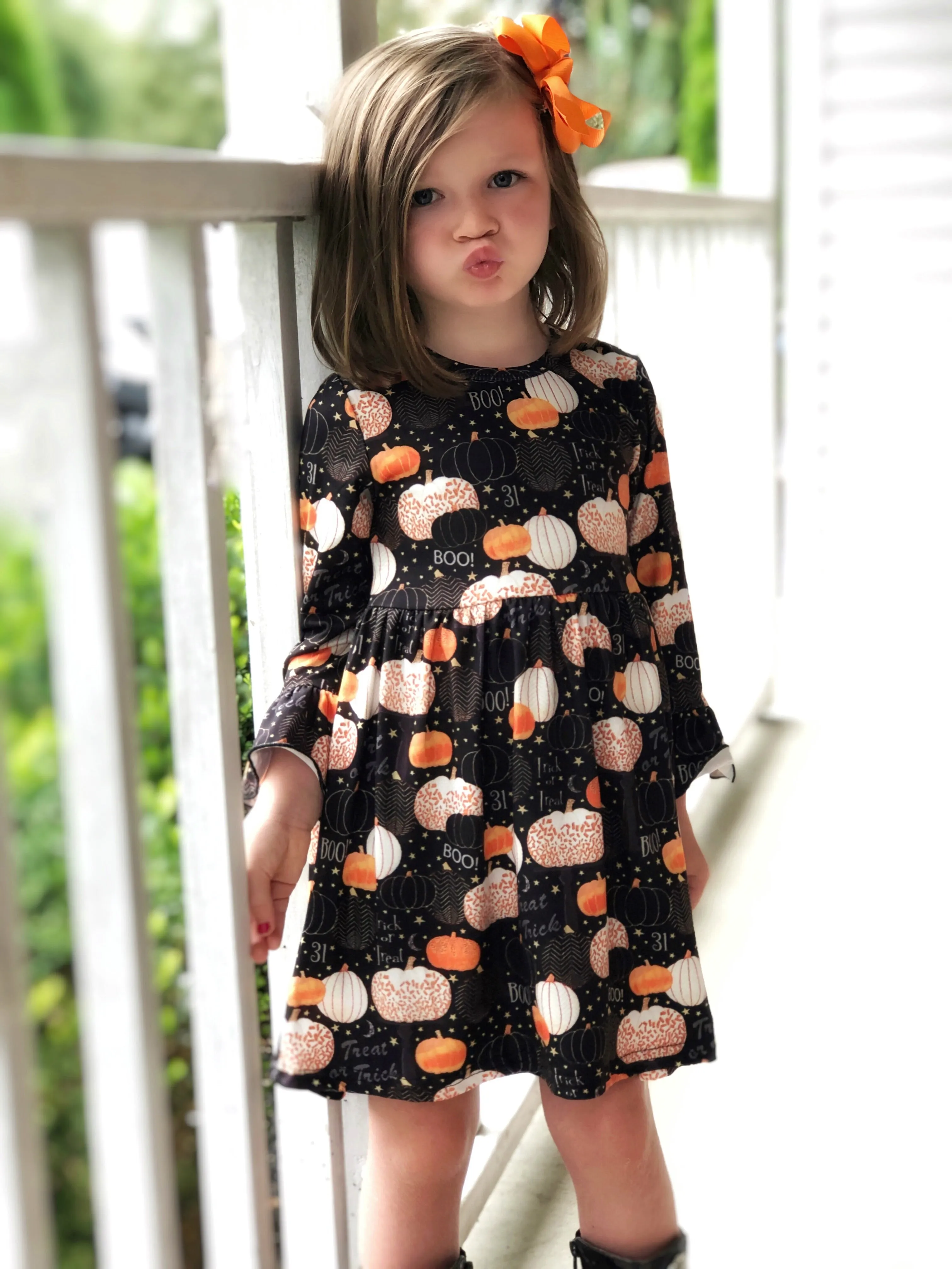 Halloween Harvest dress & Orange stripe Capri Sz 12/18mo