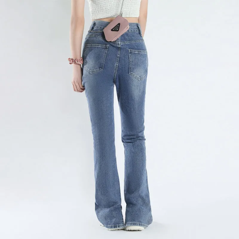 High waist Straight Cut with Split Flare Pants