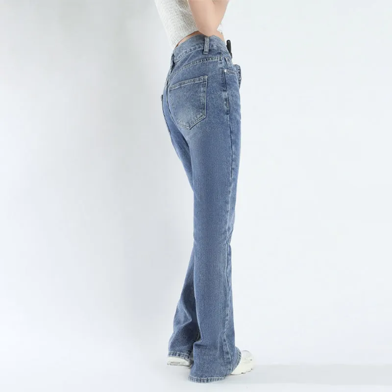 High waist Straight Cut with Split Flare Pants