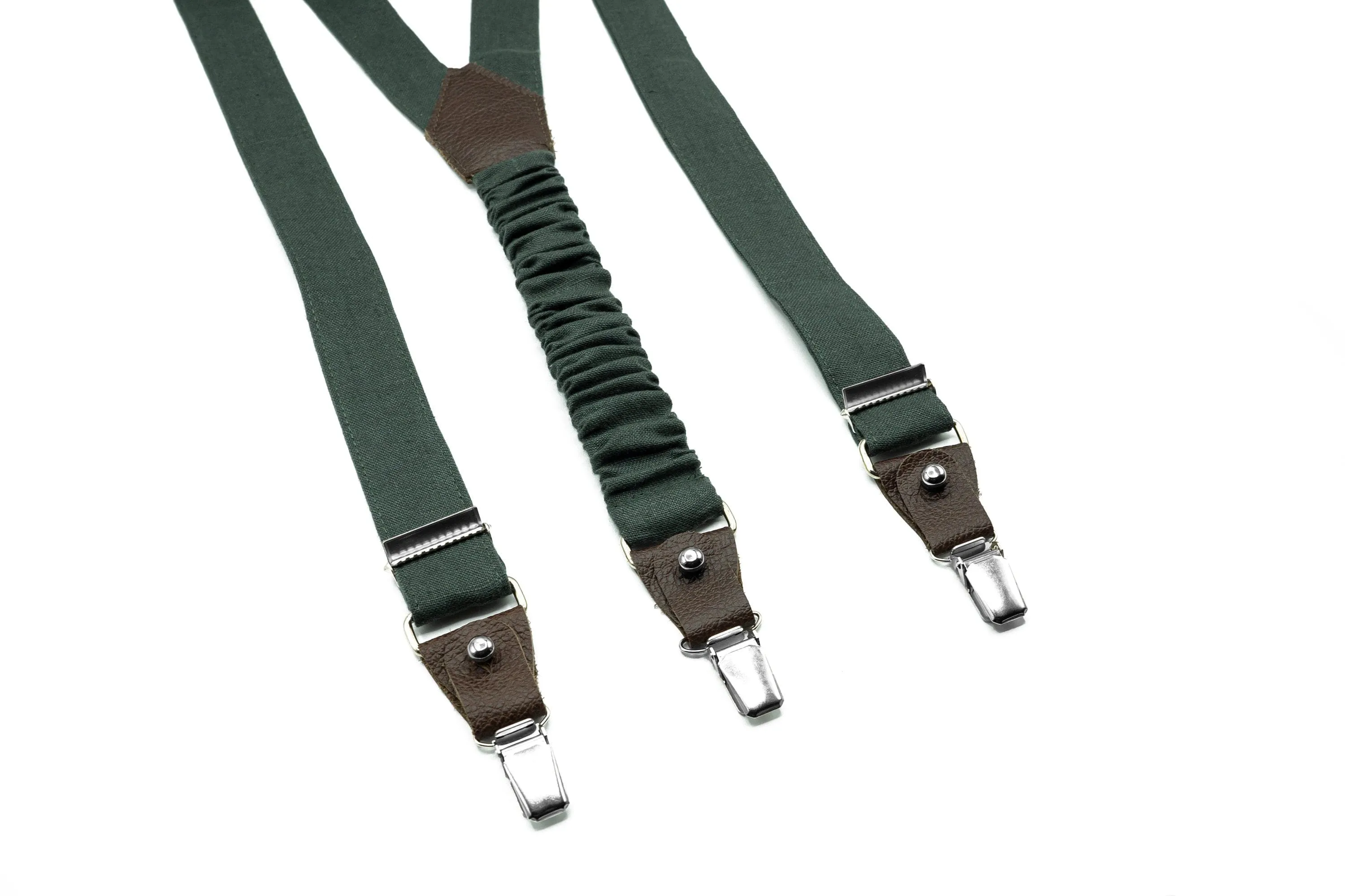 Hunter Green Bow Tie & Suspenders for Boys, Toddlers, Men - Perfect Wedding Accessory