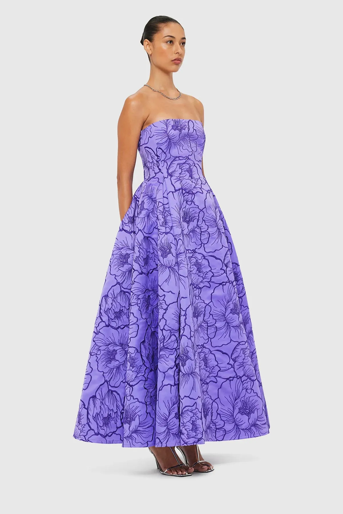 Leo Lin Nora Bustier Maxi Dress - Lavender