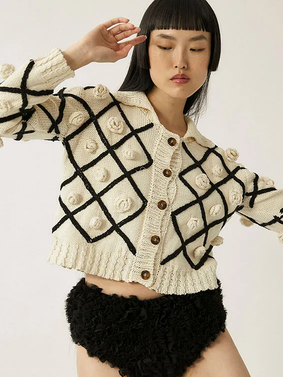 Linaria Knit Cardigan | Black & White