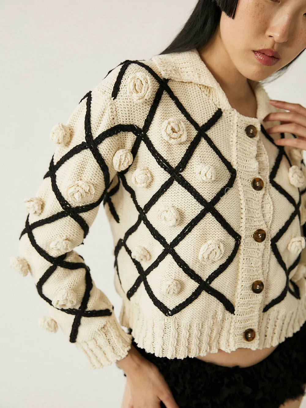 Linaria Knit Cardigan | Black & White