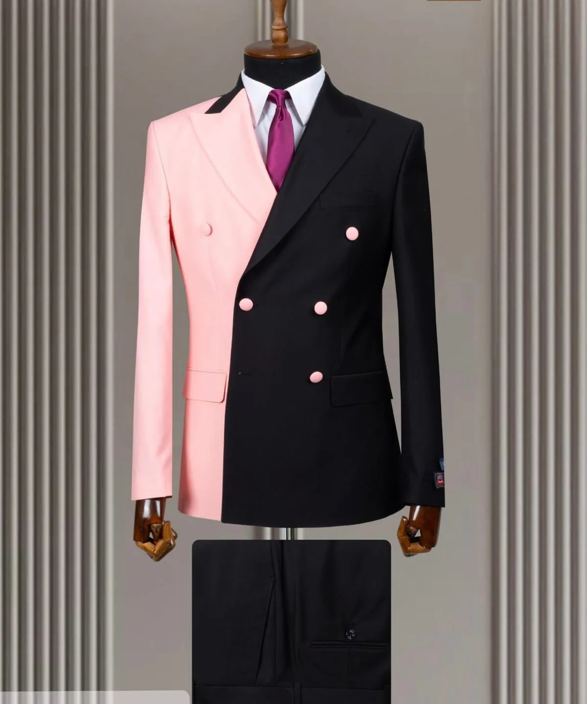 Marco Lorenzo Premium Fabric 2 tone Ultra Slim Fit Double Breast Suit