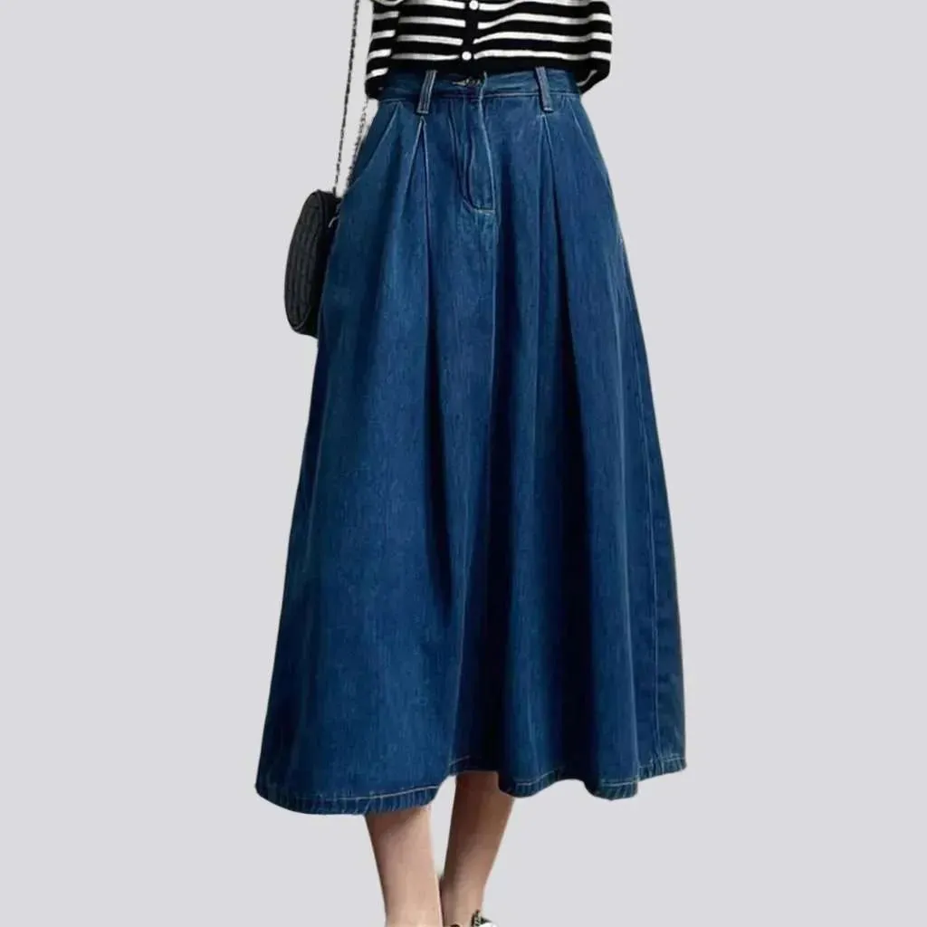 Medium wash medium-wash jeans skirt