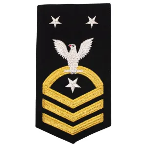 NAVY Men's Rating Badge: E9 Command Master Chief - Seaworthy Gold on Blue