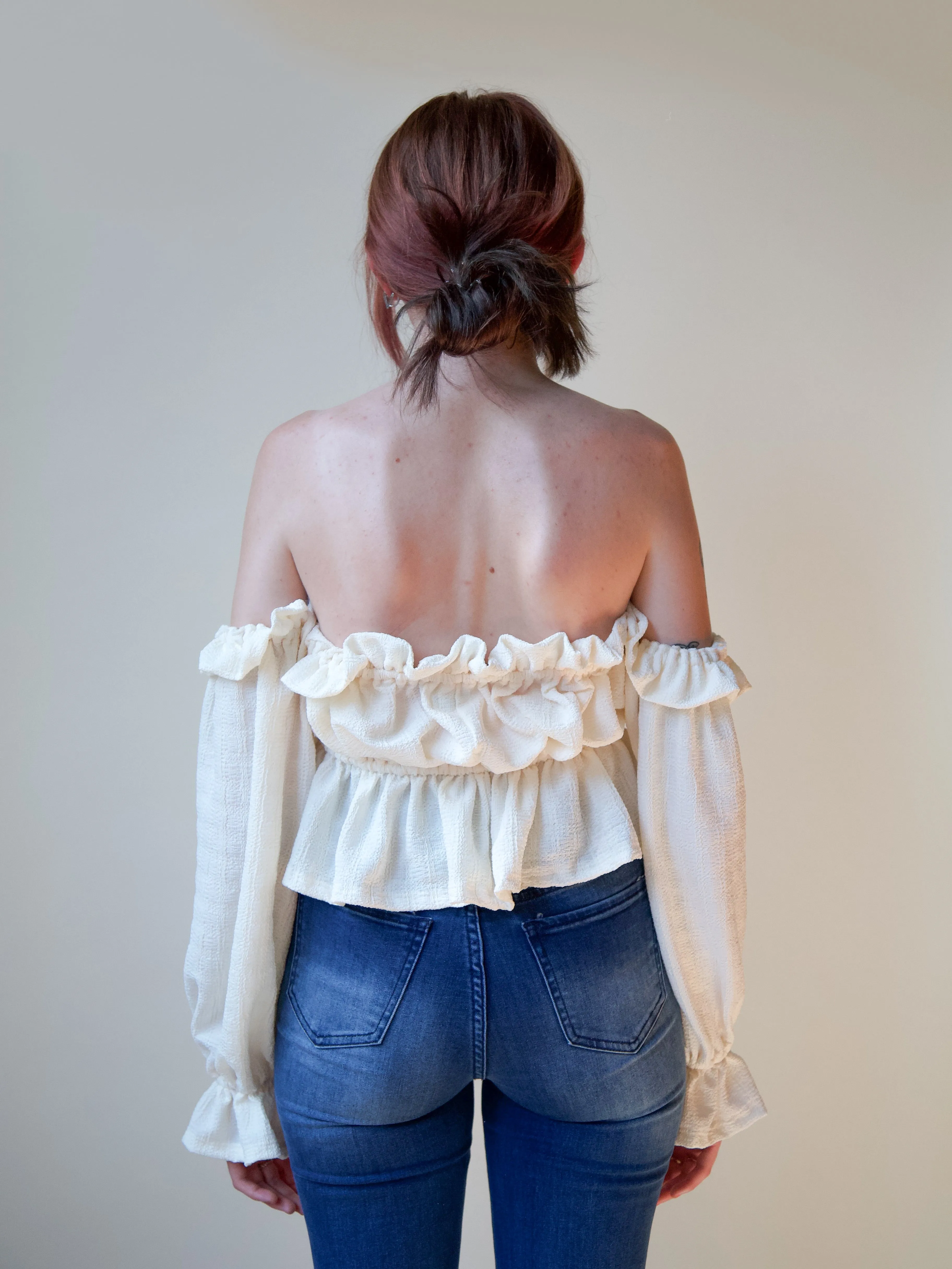 Off the Shoulder Cropped Blouse