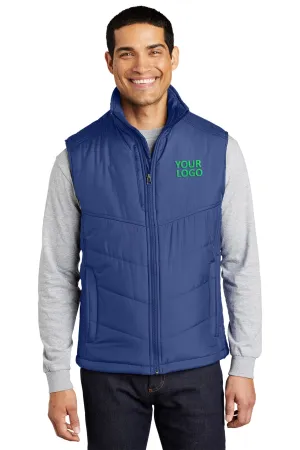 Port Authority Puffy Customized Vests, Mediterranean Blue/Black