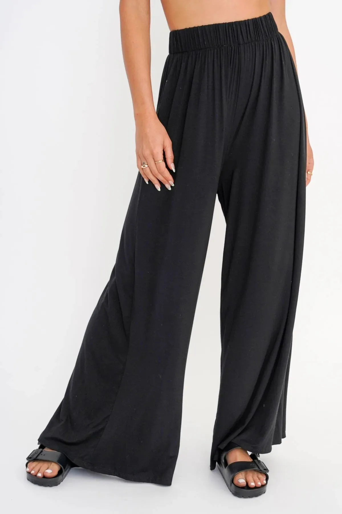 Project Social T Black Nailed It Wide Leg Pants