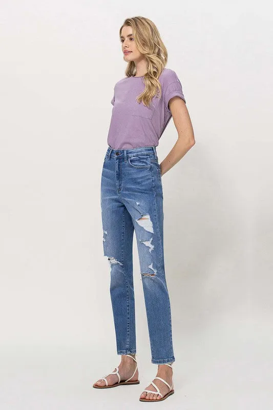 Raya Distressed Mom Jeans