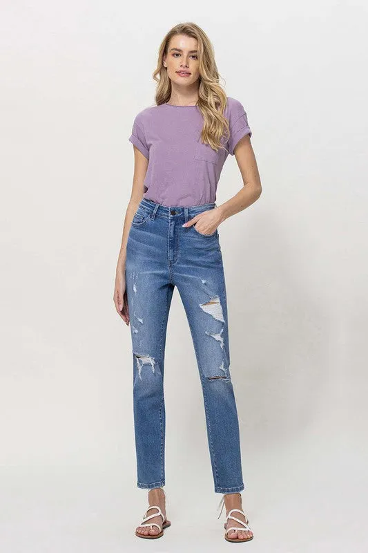 Raya Distressed Mom Jeans