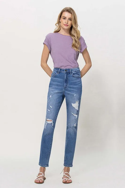 Raya Distressed Mom Jeans