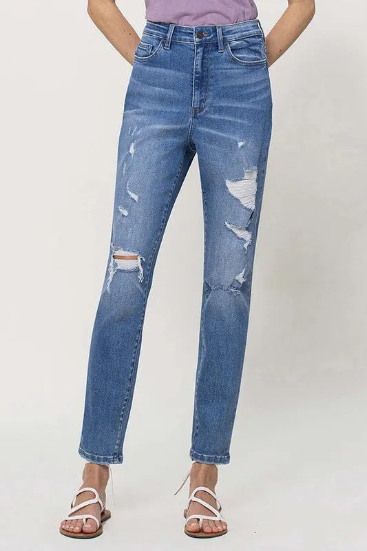 Raya Distressed Mom Jeans