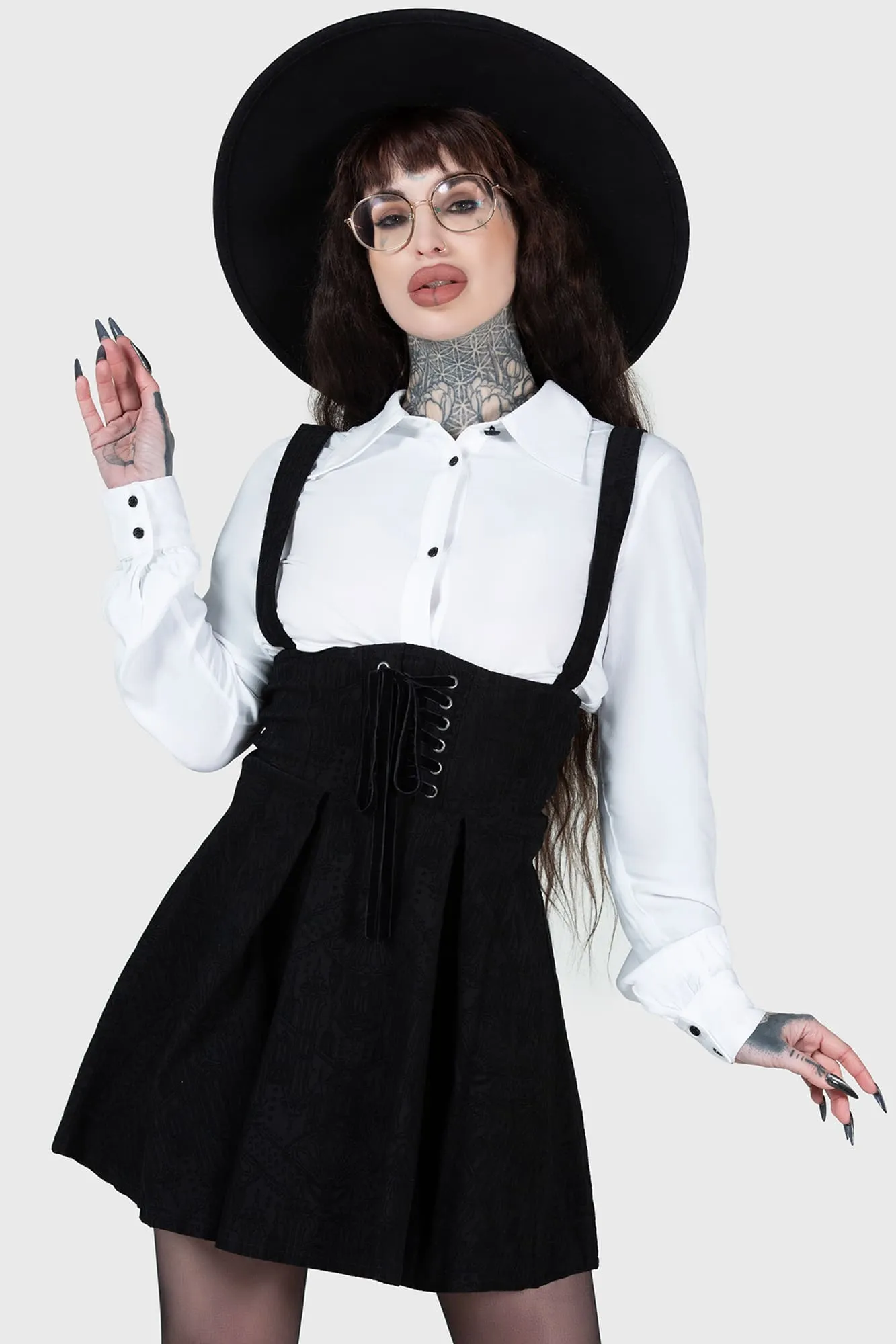 Rotten Relics Suspender Mini Skirt - Resurrect