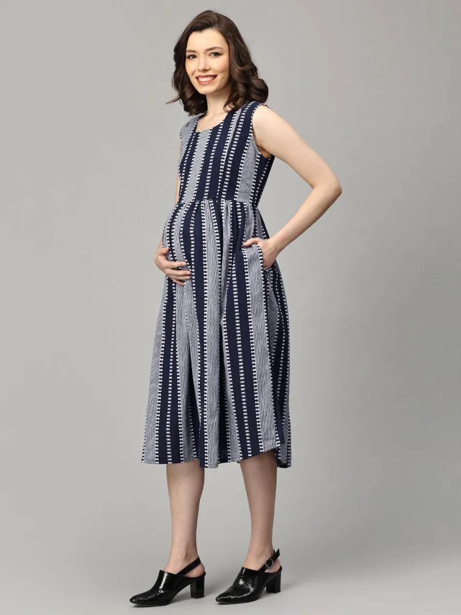 Sailor Chic Maternity and Nursing Shacket Dress Set