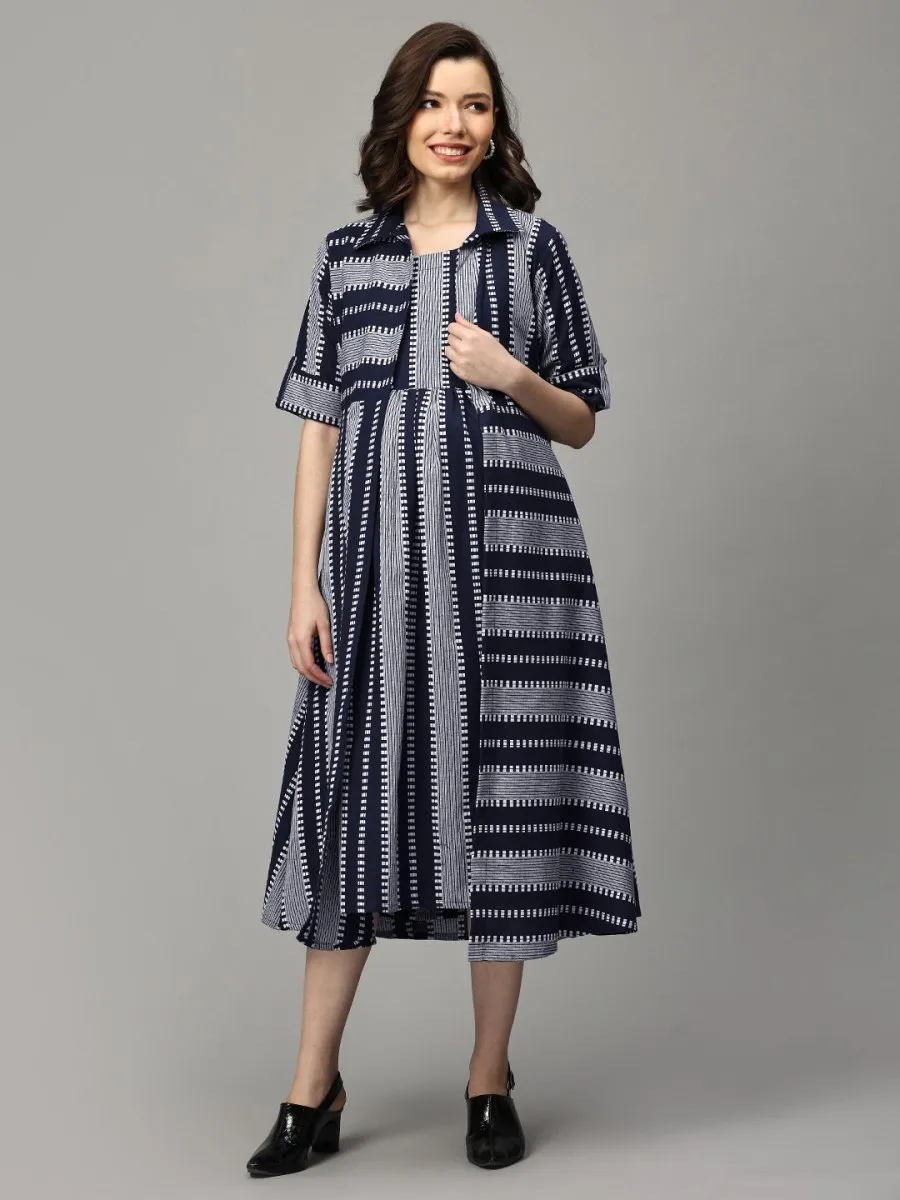 Sailor Chic Maternity and Nursing Shacket Dress Set