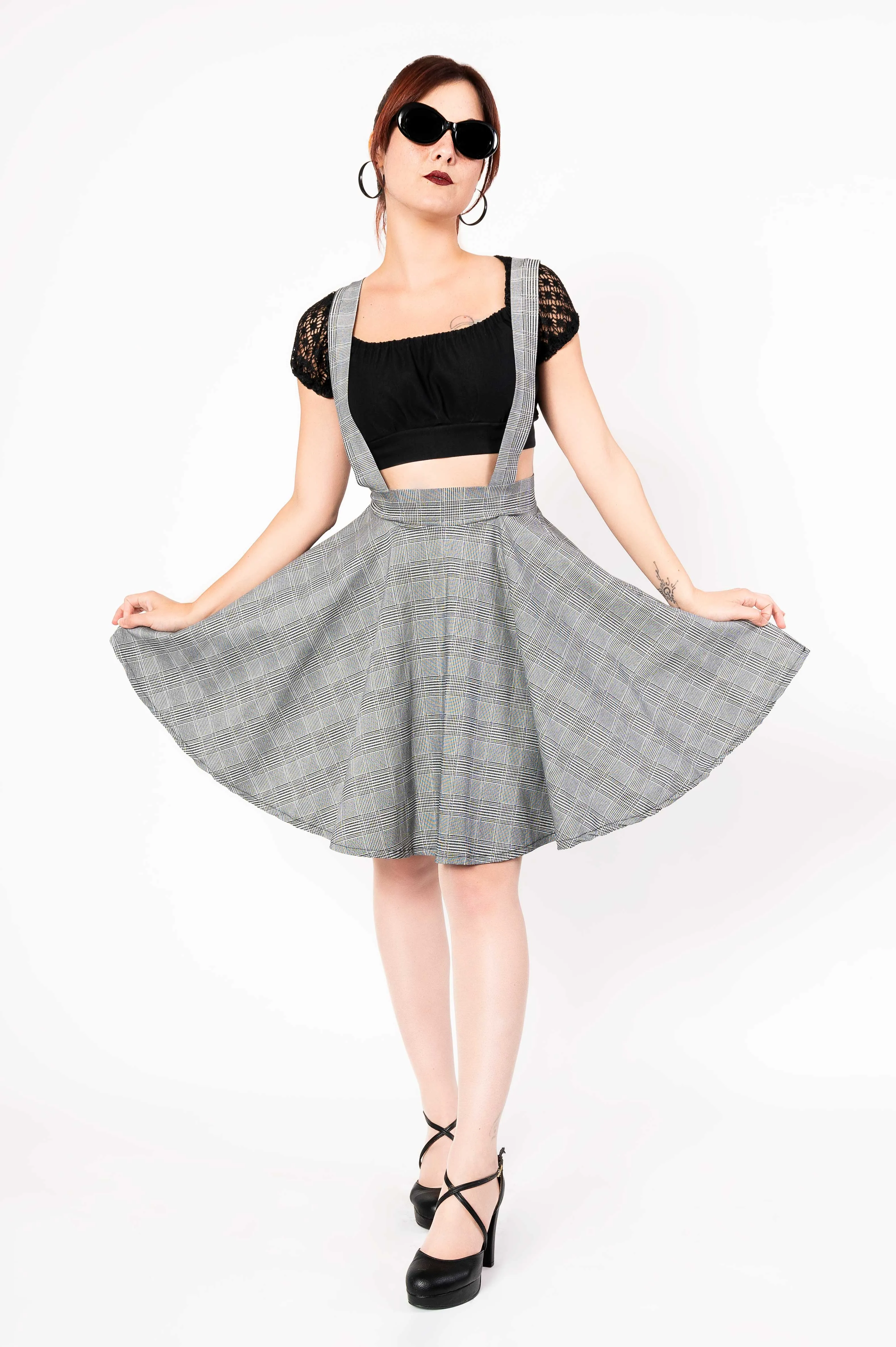 Sandy skirt - houndstooth square pattern