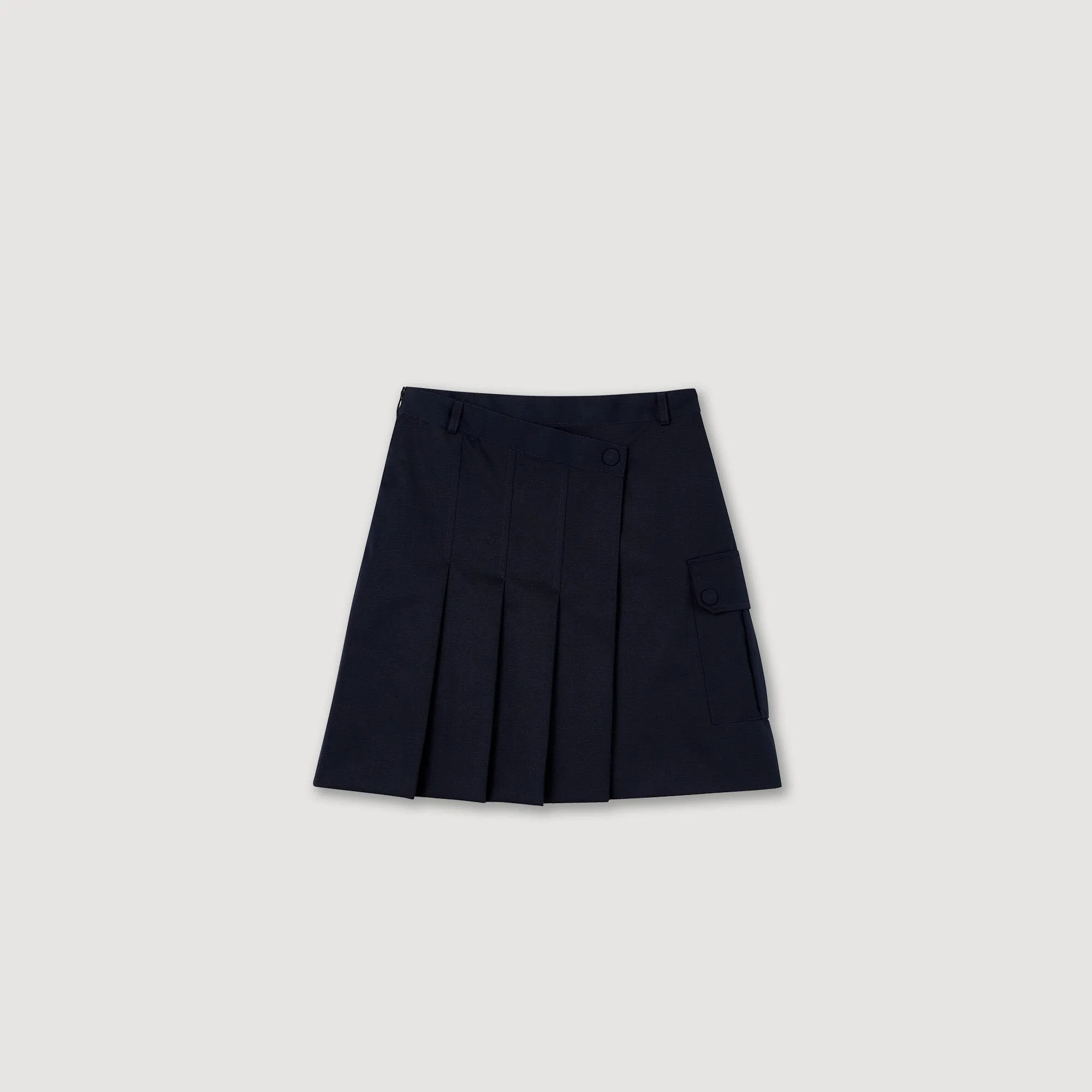 Short Asymmetrical Pleated Skirt