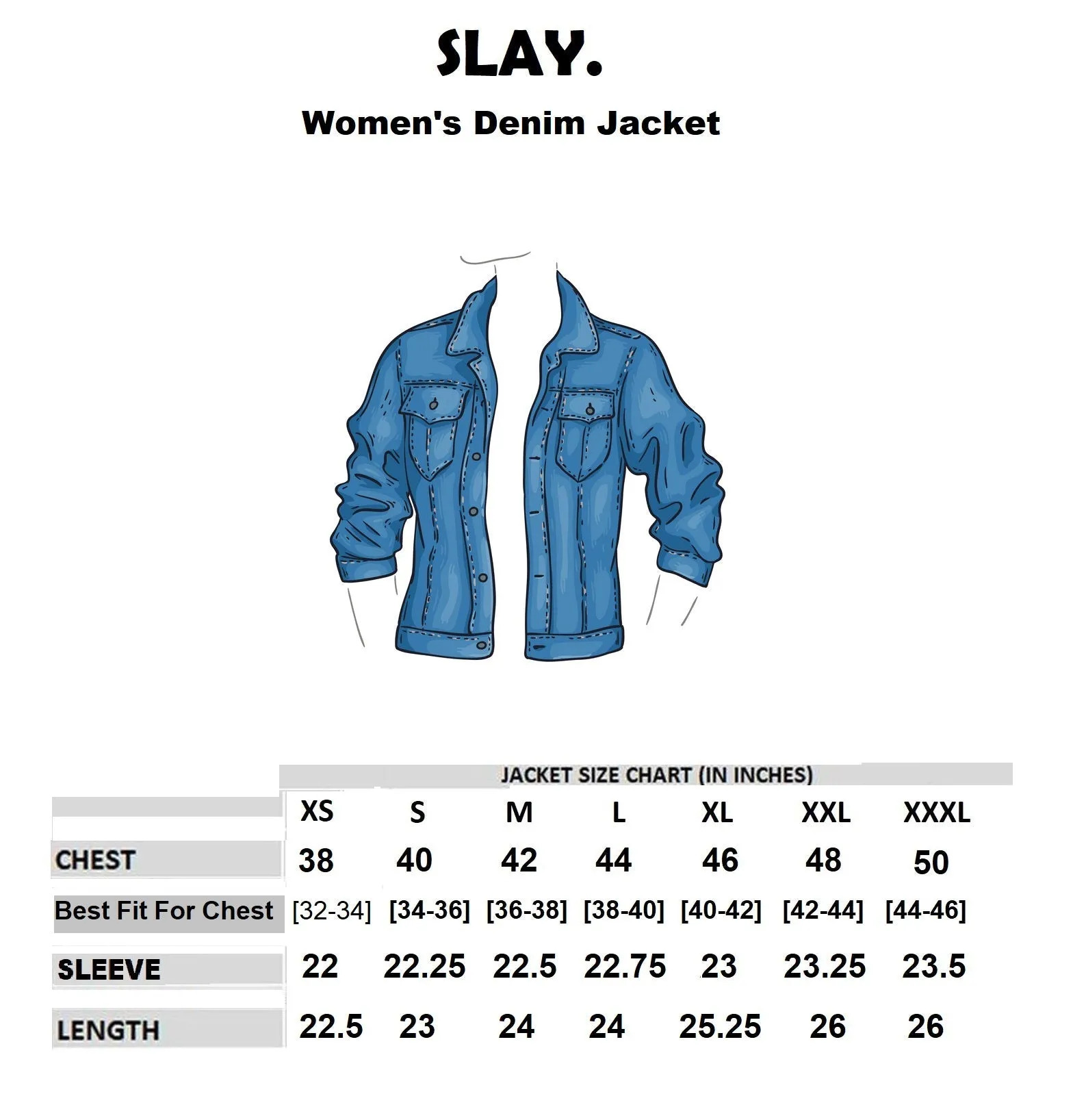 SLAY. Embroidered Women's Denim Navy Blue Jacket with Faux-fur Lining