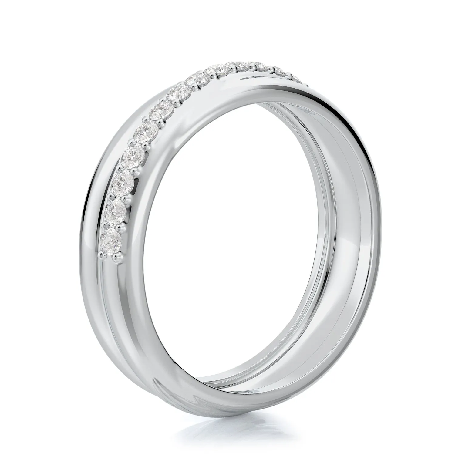 Slunce Decorative Natural Round cut Diamond Wedding Band