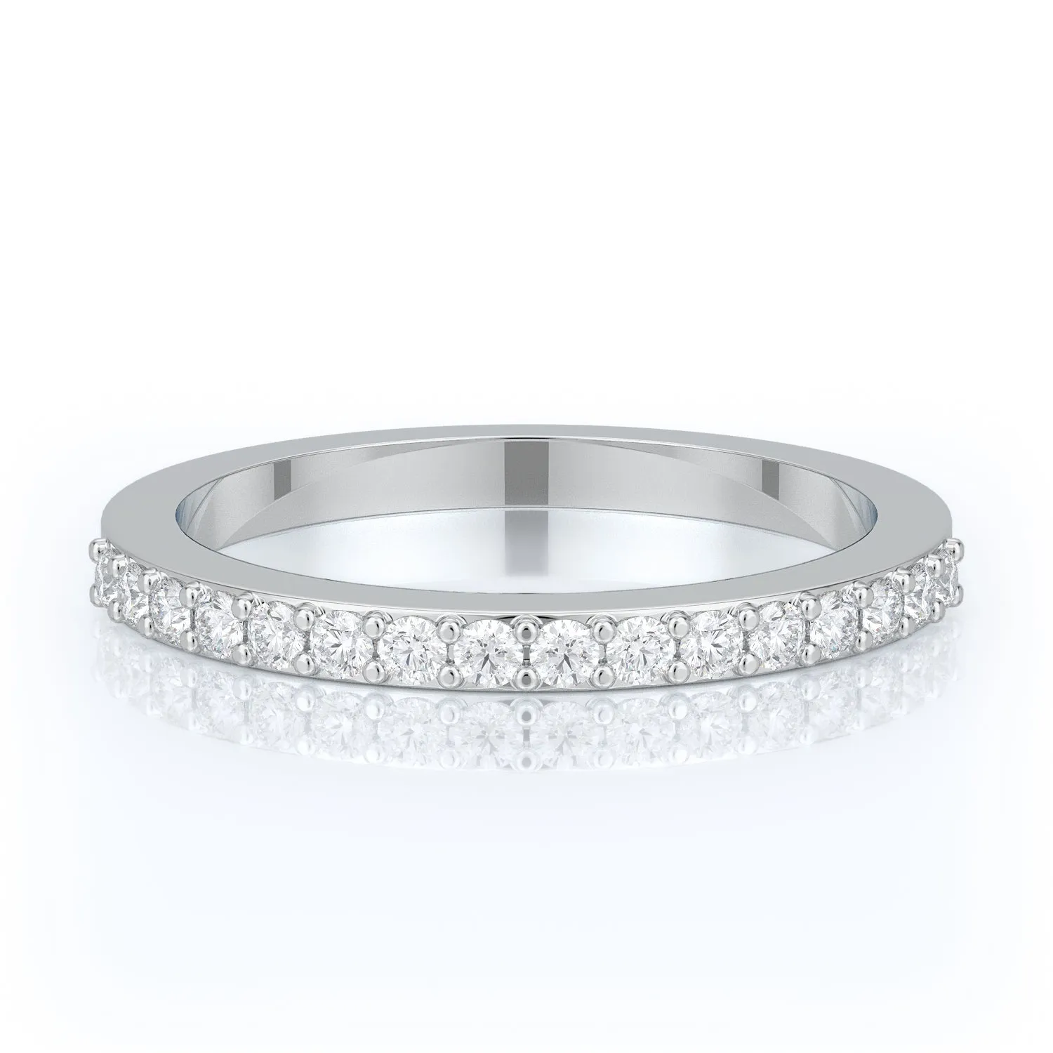 Soft Glow Half Eternity Natural Round cut Diamond Wedding Band