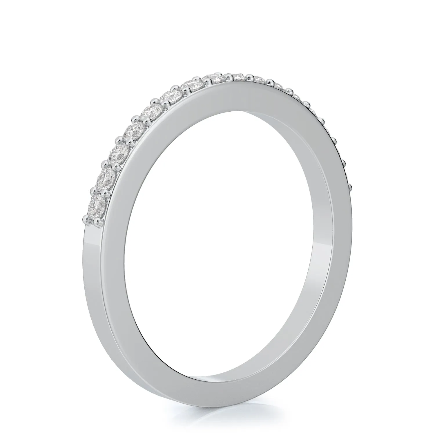 Soft Glow Half Eternity Natural Round cut Diamond Wedding Band