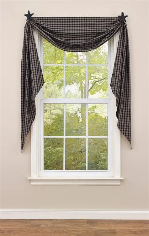 Sturbridge Navy Lined Fishtail Swag Curtain