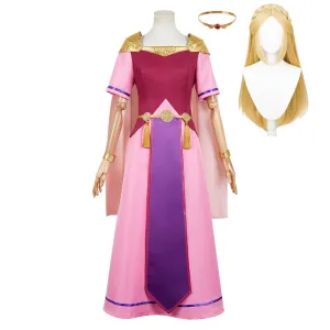 The Legend of Zelda: Echoes of Wisdom 2024 Princess Zelda Women Purple Dress Cosplay Costume