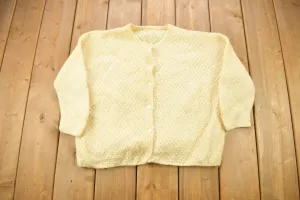 Vintage 1980s Blank Knitted Cardigan Sweater