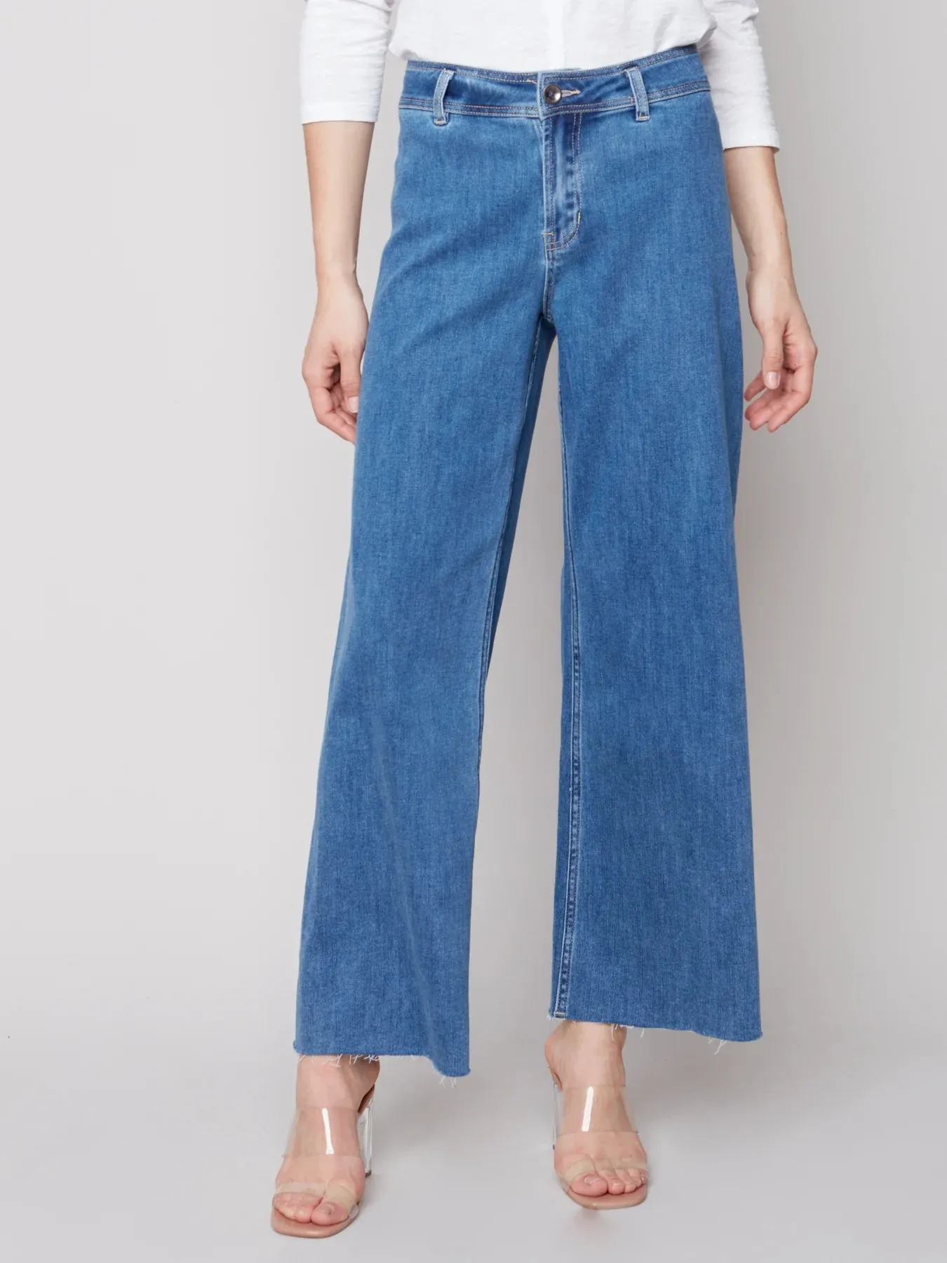 WIDE LEG JEANS WITH RAW HEM