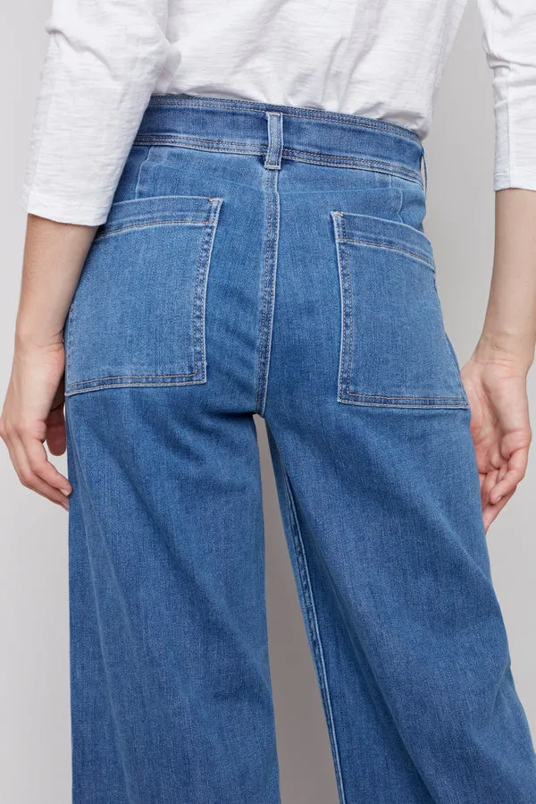 WIDE LEG JEANS WITH RAW HEM