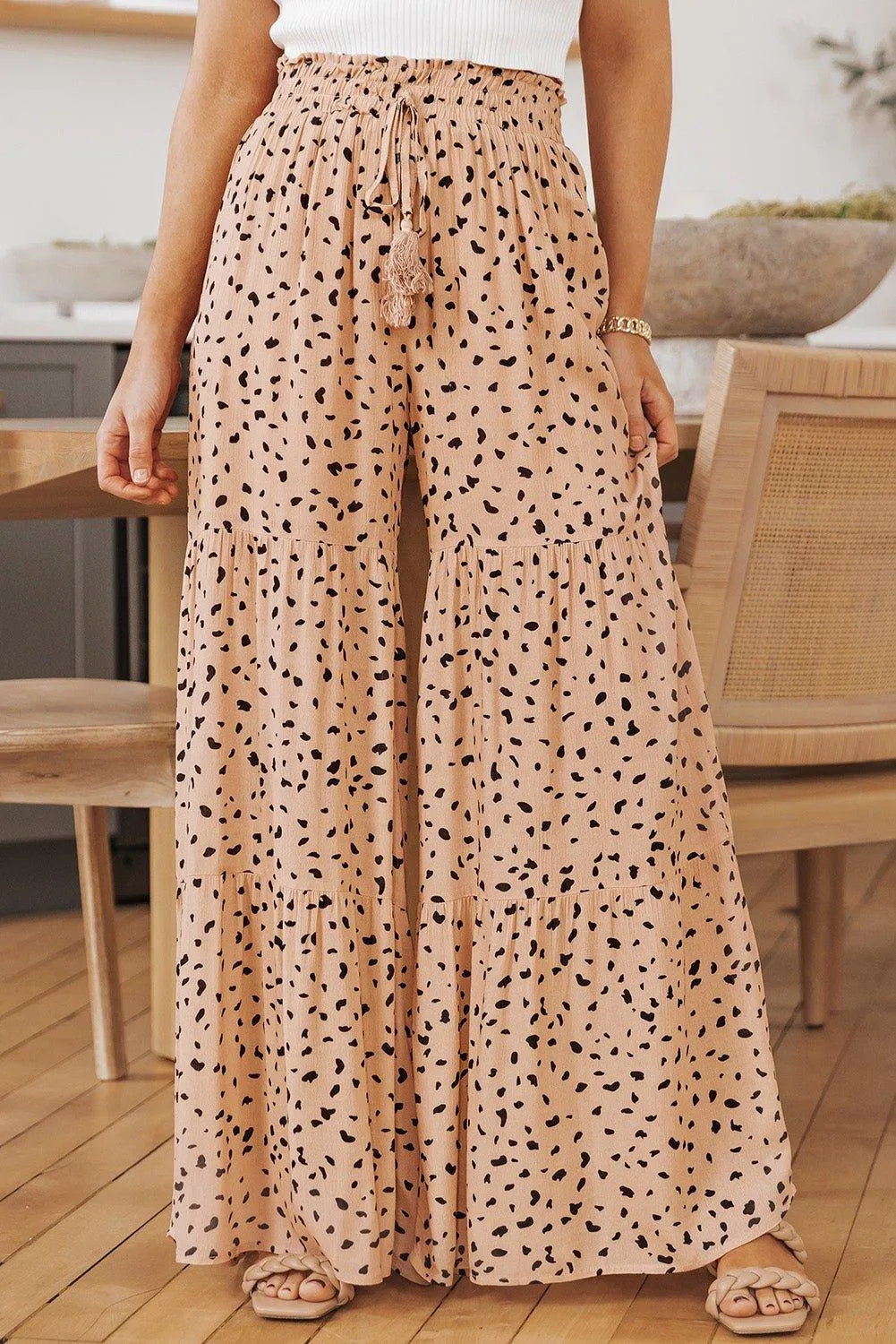 Wide Leg Leopard Peach