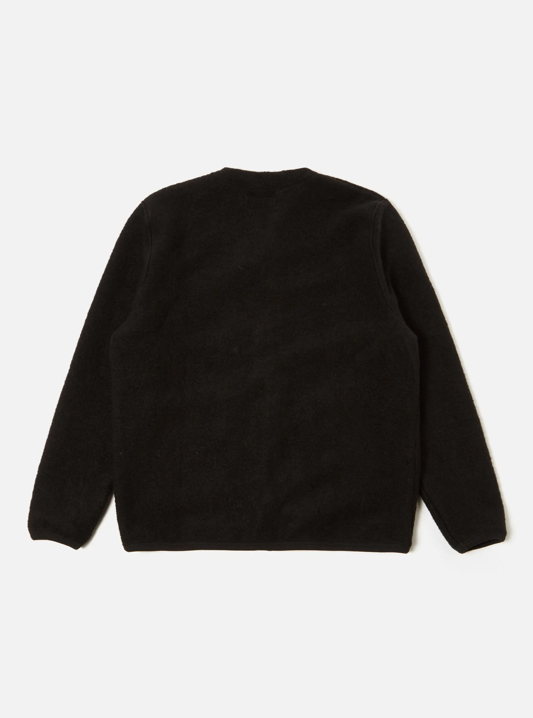 Wool Fleece Cardigan | Black